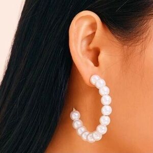 Francesca’s Pearl Hoop Earrings